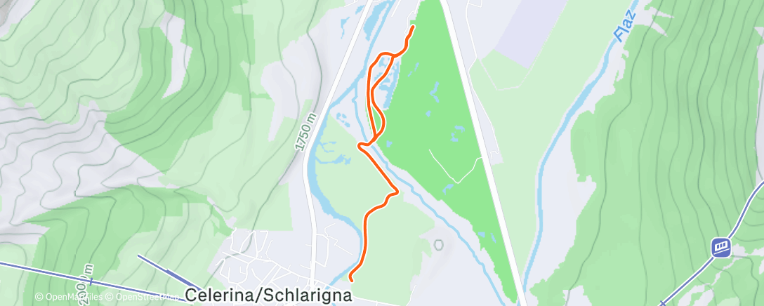 Map of the activity, Sessione di sci nordico all’ora di pranzo