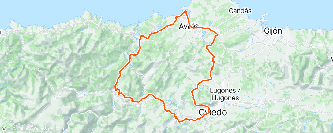 Mapa da atividade, Ciclismo por la mañana
