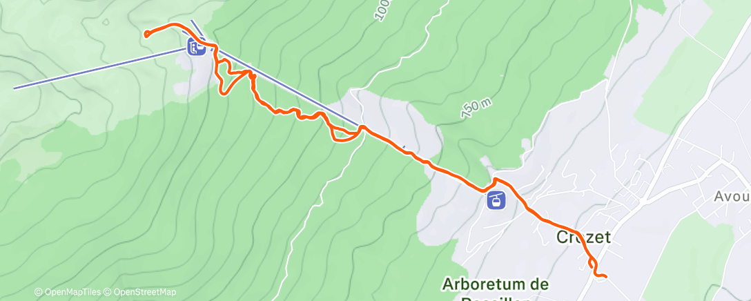 Map of the activity, Petite montée à Crozet avant le repas en famille.