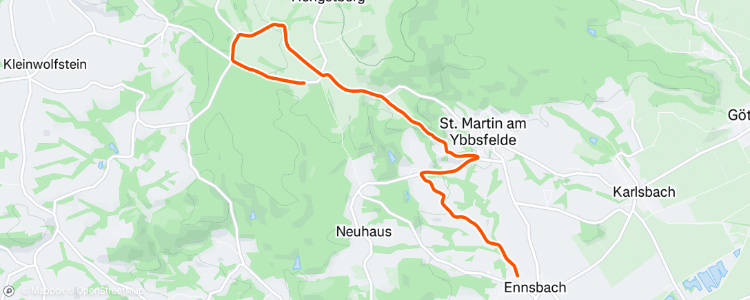Map of the activity, Afternoon Trail Run