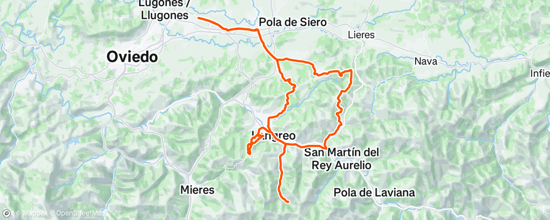 Map of the activity, Bicicleta a la hora del almuerzo