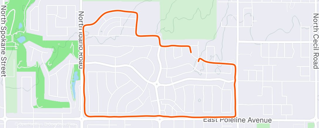 Map of the activity, Morning Run