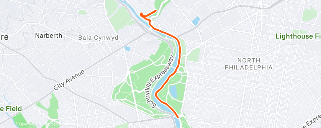 Map of the activity, Afternoon Run