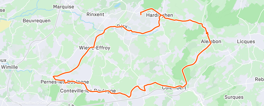 Mapa de la actividad (Afternoon Ride)