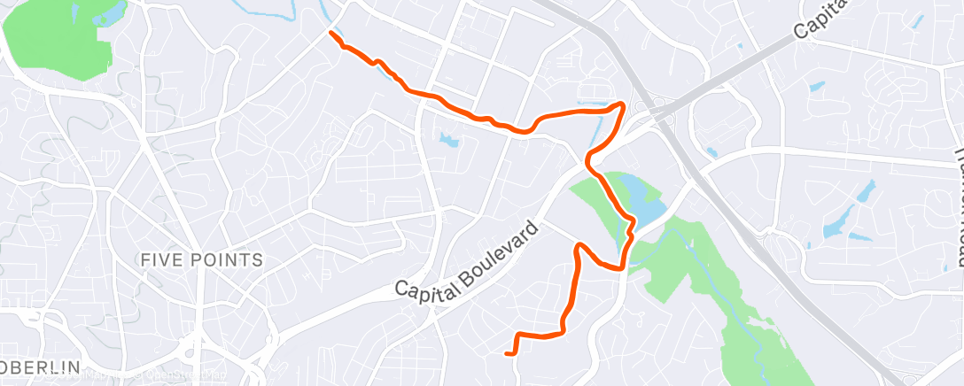 Map of the activity, Morning Run
