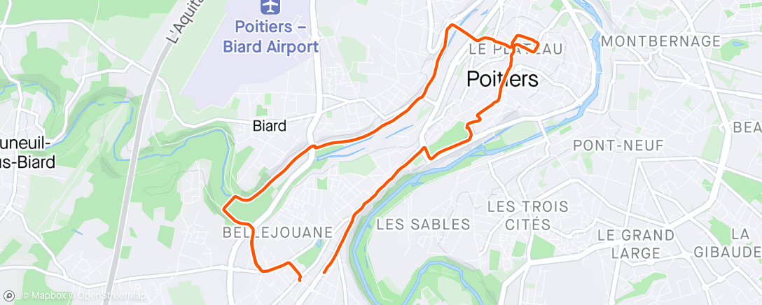 アクティビティ「Course à pied le midi」の地図