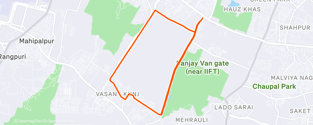 Map of the activity, Morning Run