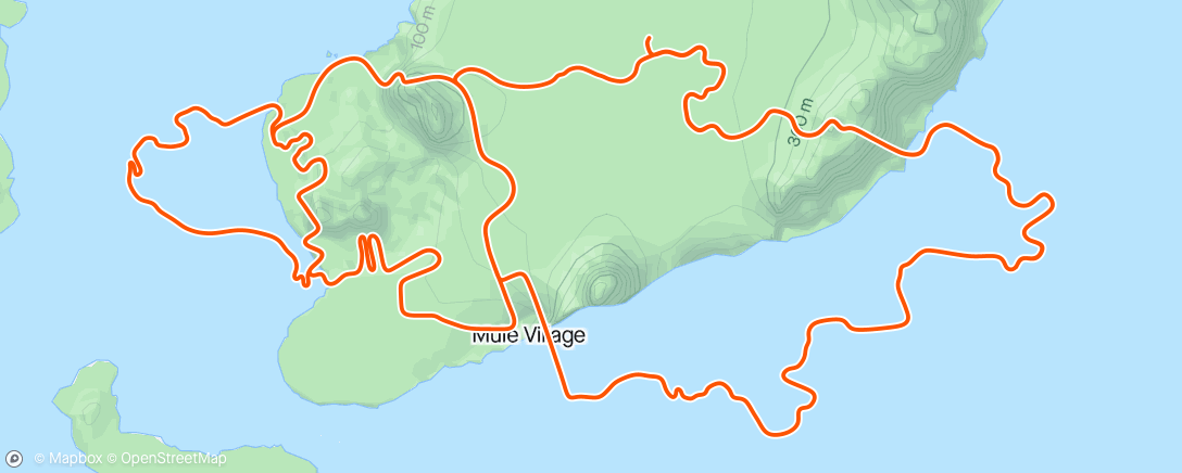 アクティビティ「Zwift - Group Ride: SZR Sunrise Ride (D) on Triple Flat Loops in Watopia」の地図