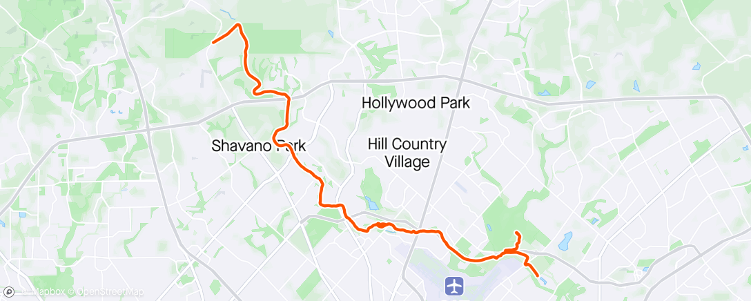 Map of the activity, Afternoon Greenway Ride
