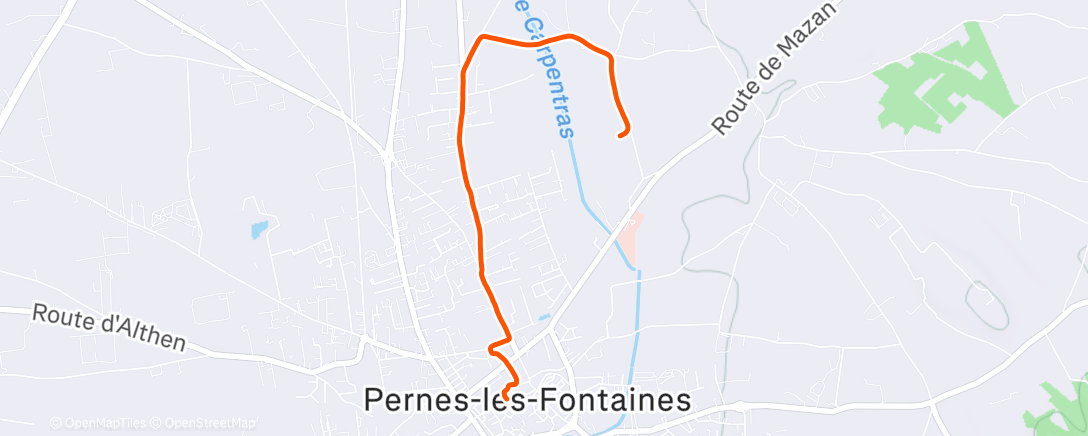 Map of the activity, Course à pied dans l'après-midi
