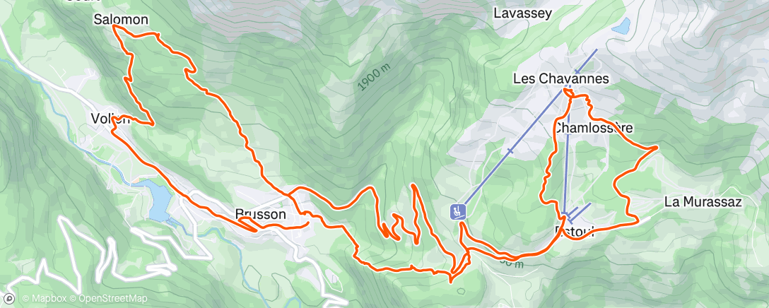 Map of the activity, Ciclismo pomeridiano