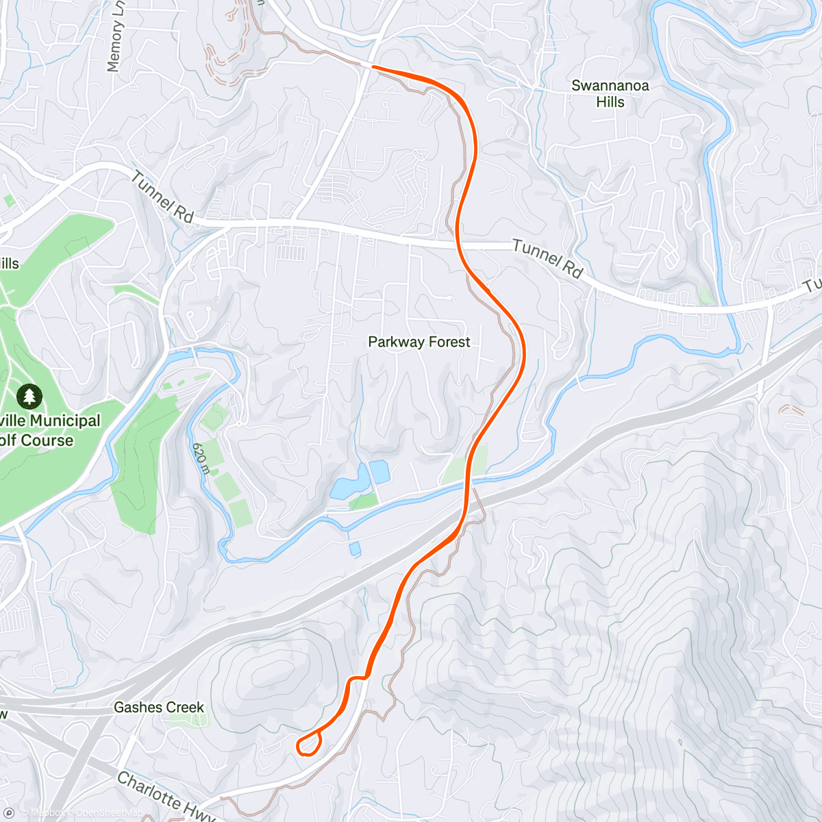 Map of the activity, Blue ridge parkway fail