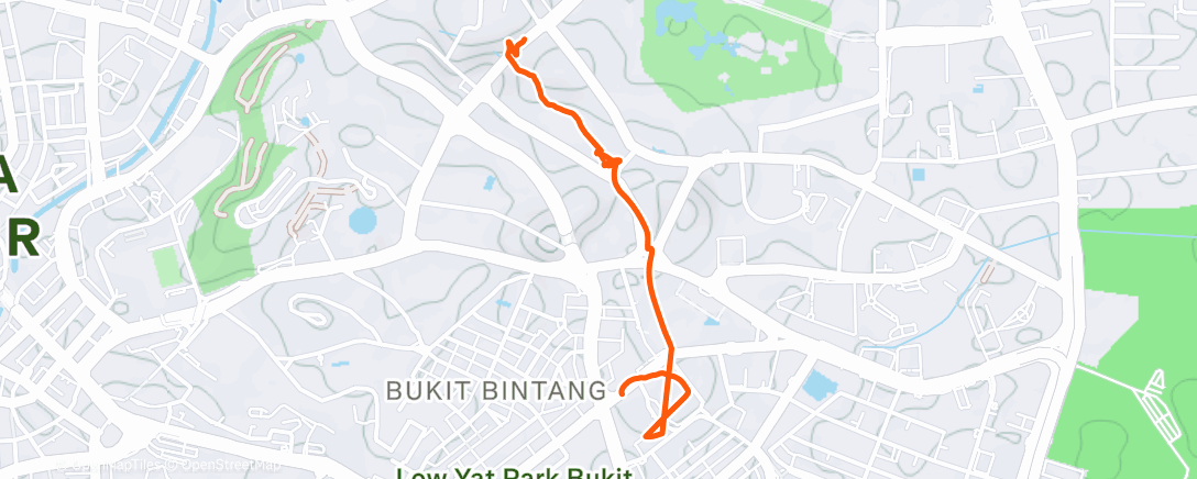Map of the activity, Evening Jog