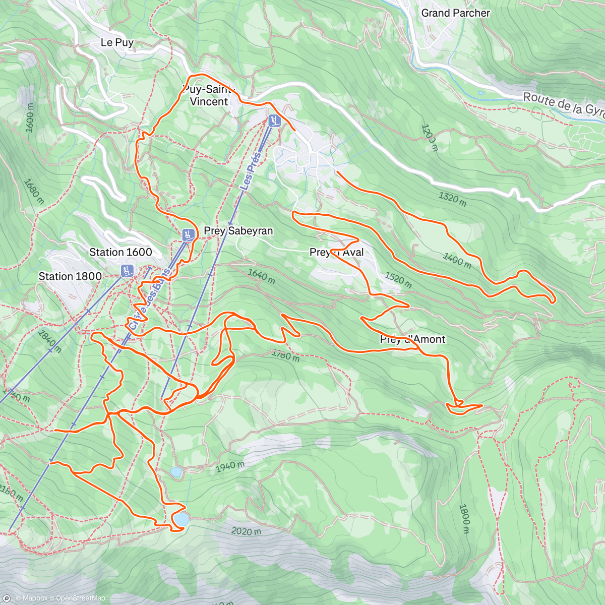 Map of the activity, Sortie VTT le matin