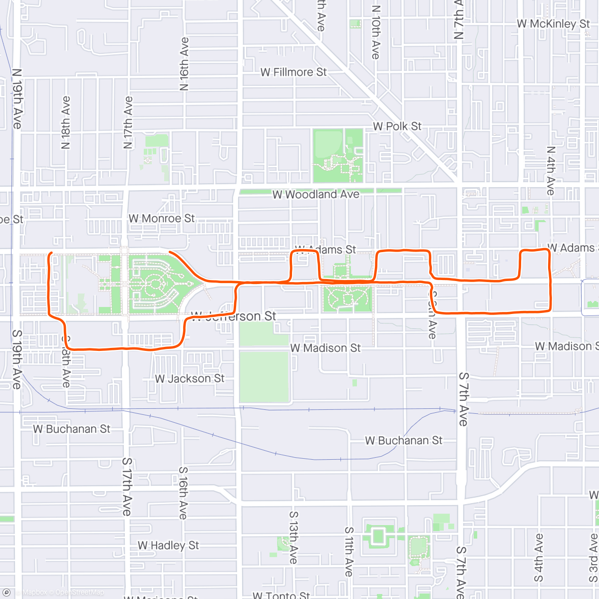 Map of the activity, Morning Run in Phoenix w/ Capgemini Team