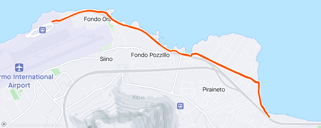 アクティビティ「🏃‍♂️Cinisi Corsa stage 👍 completed ✌️」の地図