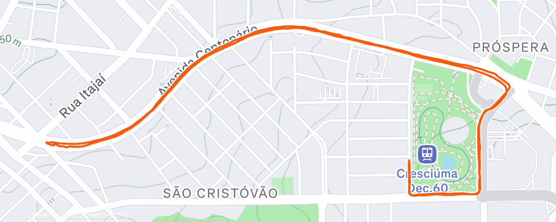 Map of the activity, Morning Run