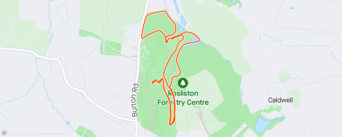 Map of the activity, Rosliston parkrun/walk with Jess (and buggy)