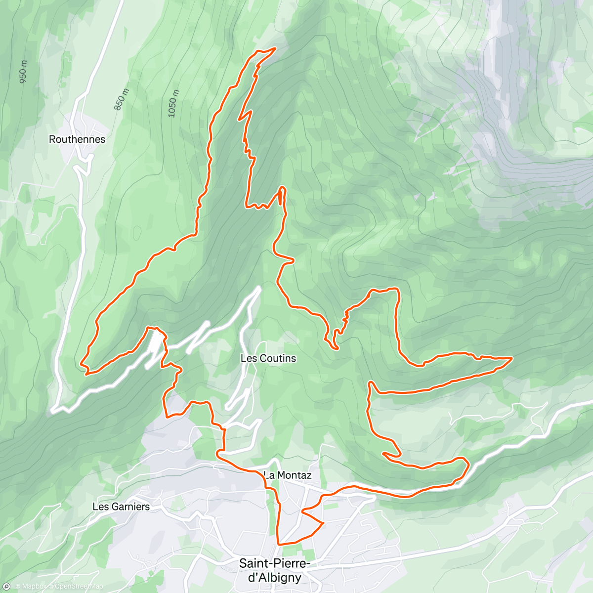 Mapa da atividade, Trail dans l'après-midi