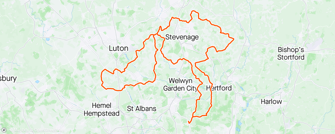 Map of the activity, Herts easter egg hunt sportive