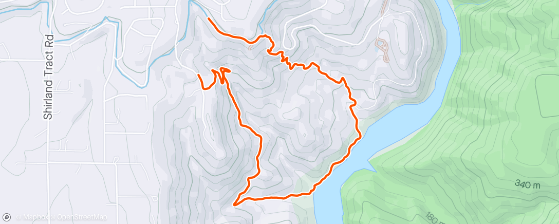 Map of the activity, Evelyn hike