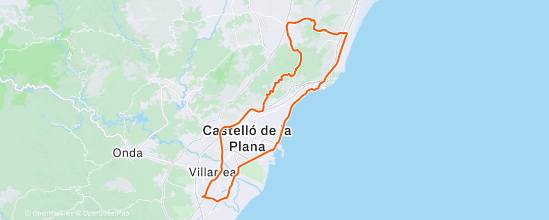 Map of the activity, Bicicleta por la mañana