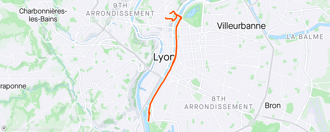 Map of the activity, Séance de course à pied de Nicolas Daniel triathlète retraité