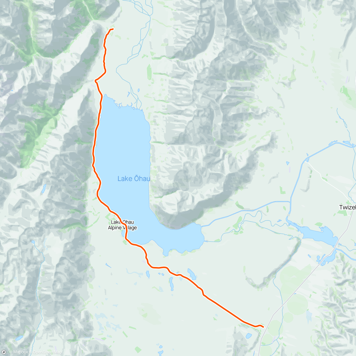Map of the activity, ROUVY - Lake Ohau | New Zealand