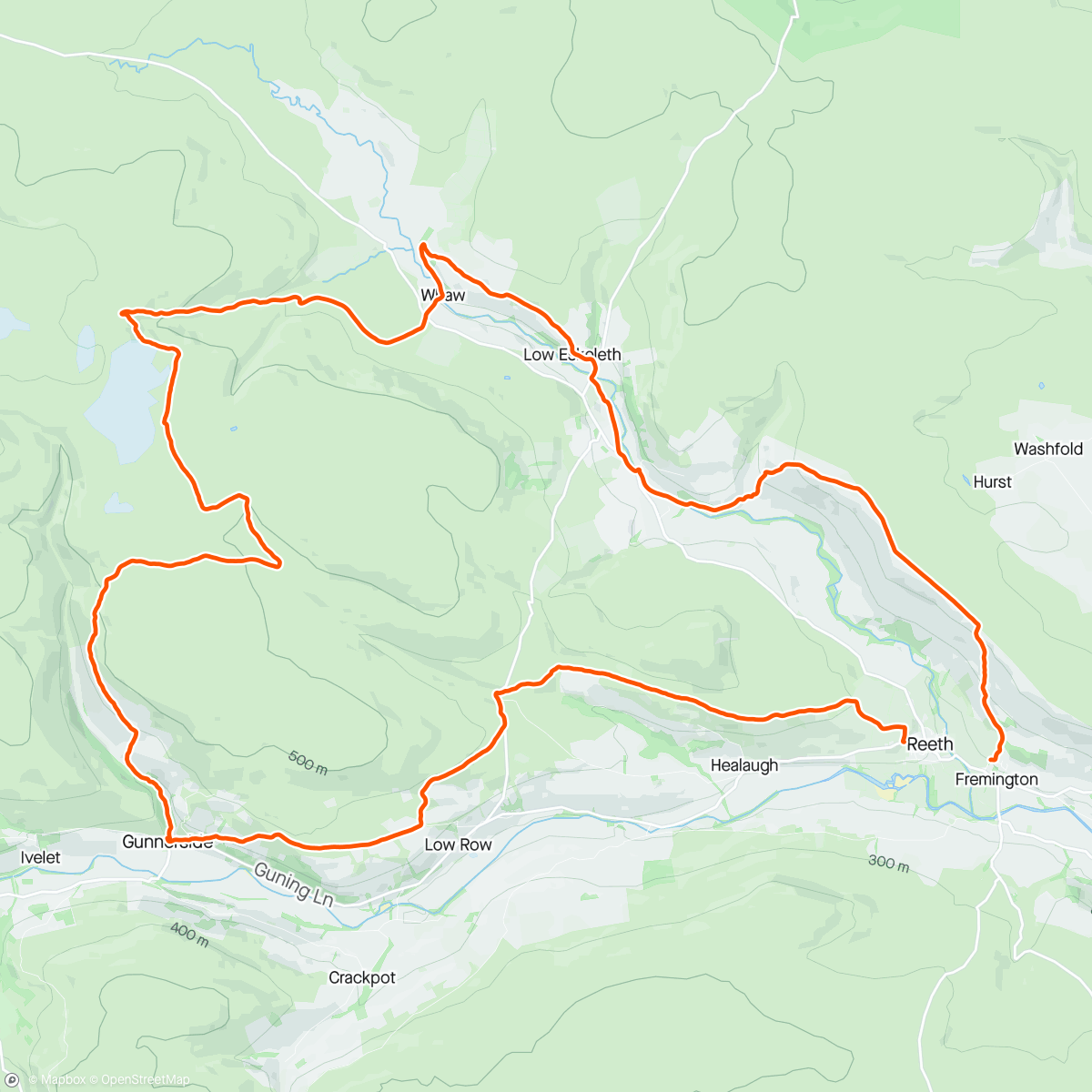 Map of the activity, Swaledale marathon