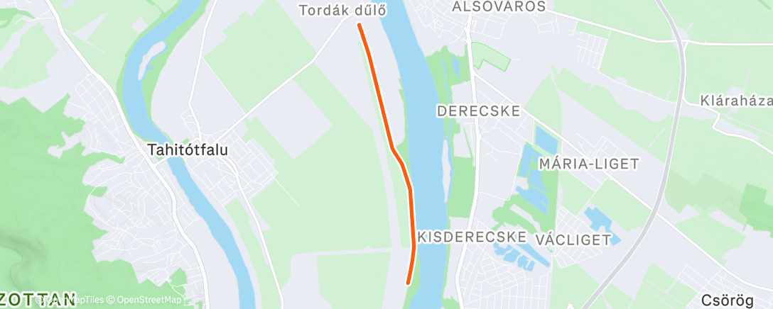 Map of the activity, Morning Run Oszival és Gvel