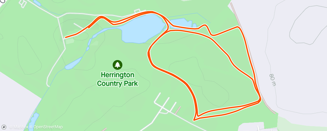 Map of the activity, Herrington Country parkrun, we back baby 🔥