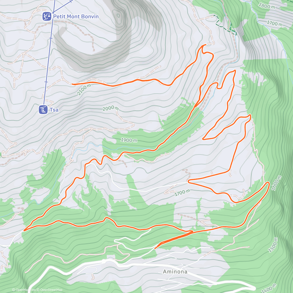 Map of the activity, Petit Trail blanc pour garder la forme 😁 et au soleil ☀️🏔️🏔️🏔️🏃🏻💨😎