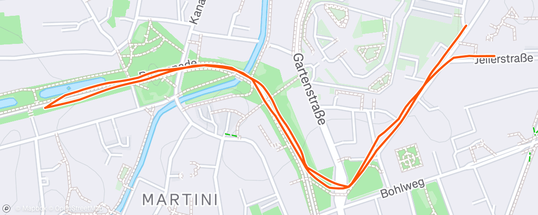 Map of the activity, Afternoon Run