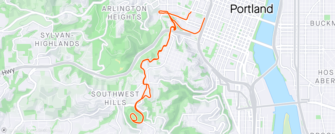 Map of the activity, Hill climb training