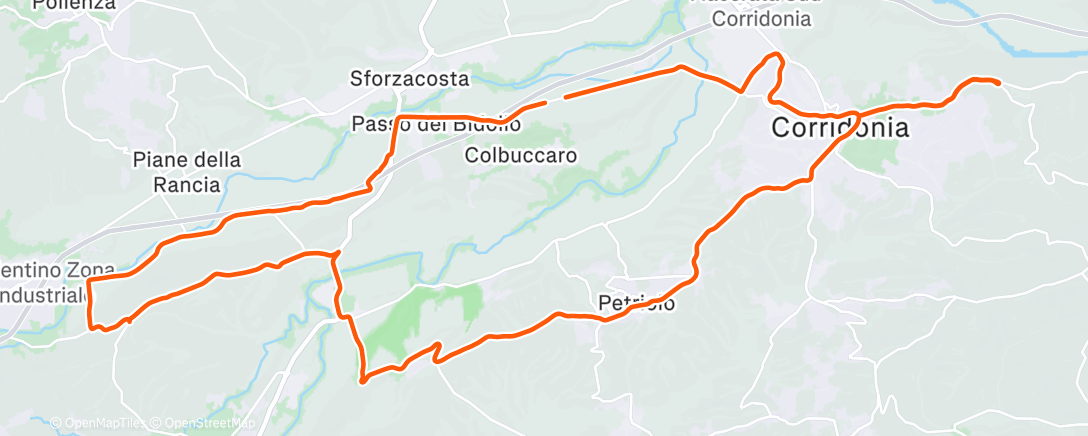 Map of the activity, Ciclismo