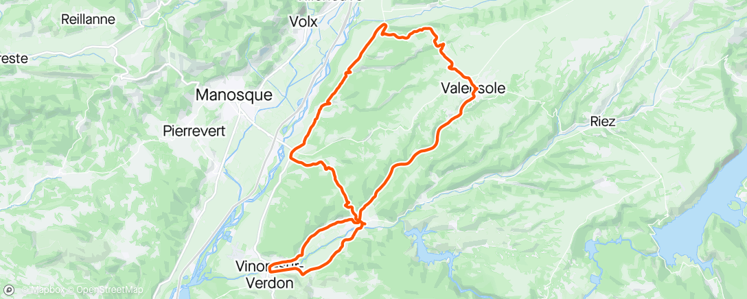 Map of the activity, Sortie vélo le midi