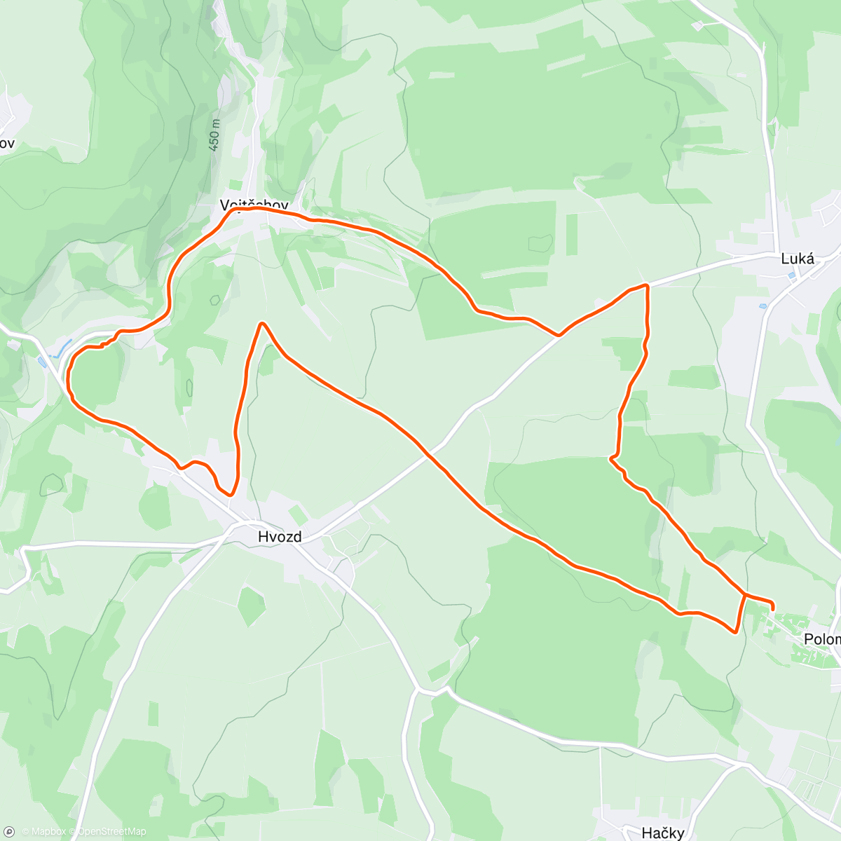 Map of the activity, Mezi vápencové skalky, květiny a jeskyně