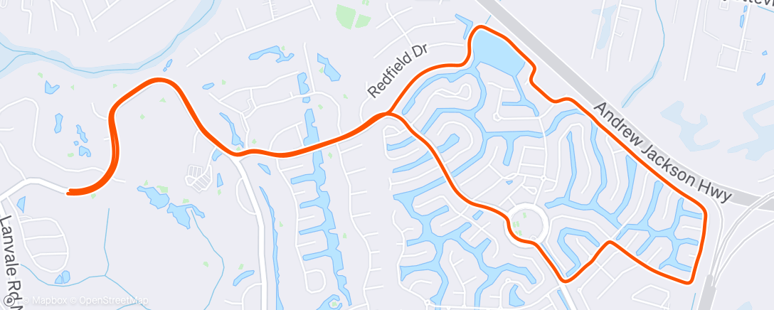 Map of the activity, Evening Run