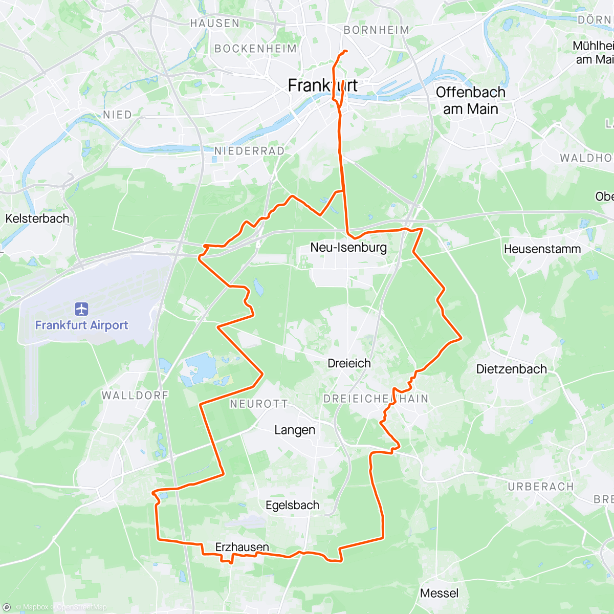 Mapa da atividade, Gravel-Fahrt am Abend
