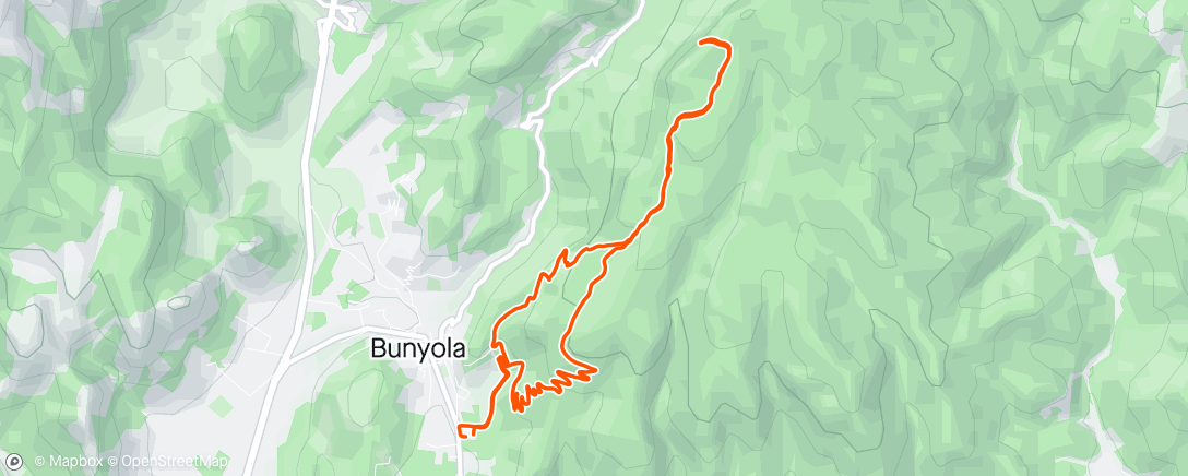 Mapa de la actividad, Carrera de montaña por la tarde