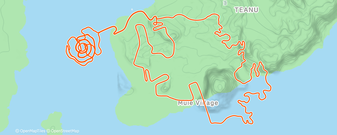 Map of the activity, Zwift - Three Little Sisters in Watopia