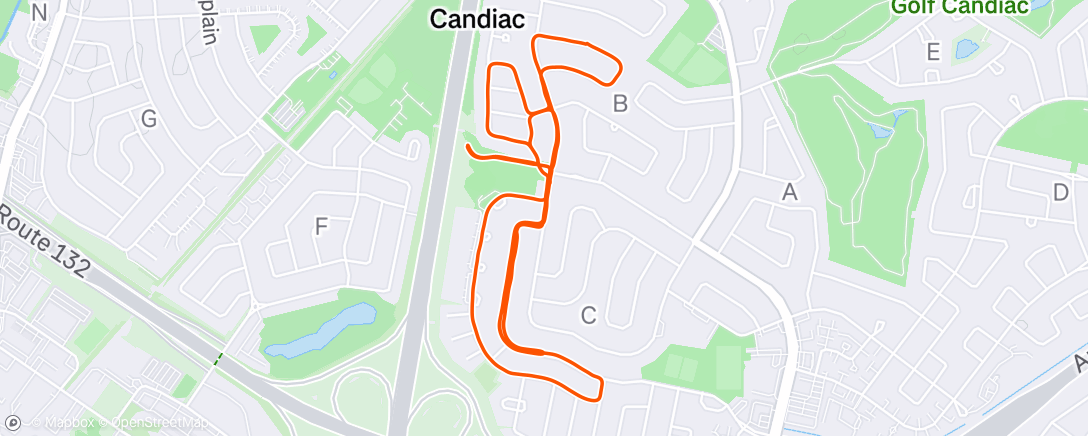 Map of the activity, Hill sprints