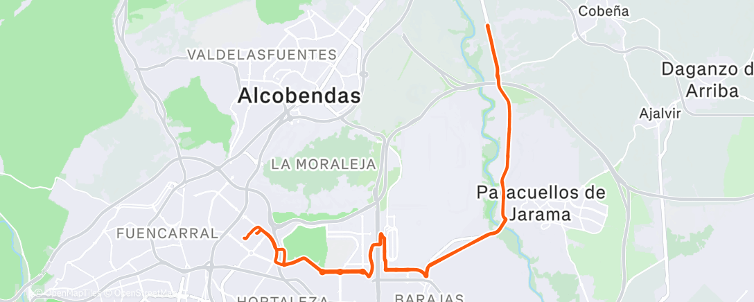 Map of the activity, Bicicleta a la hora del almuerzo
