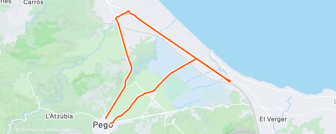 Map of the activity, Afternoon Ride