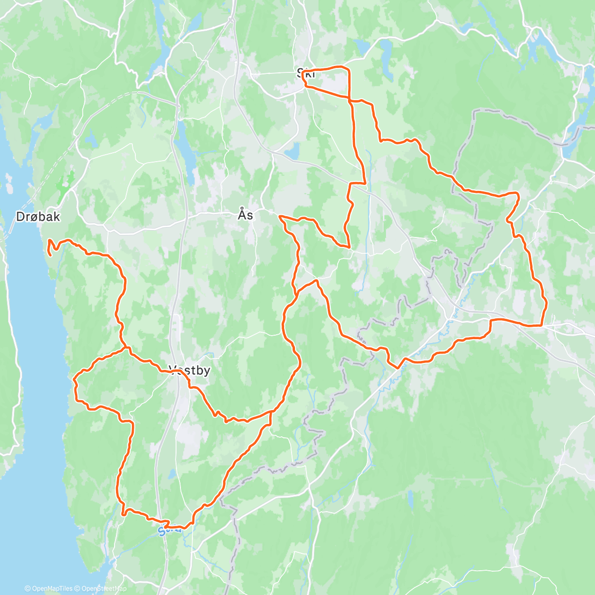 Map of the activity, Lunch Ride