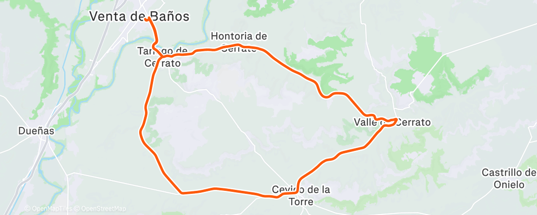 Map of the activity, Bicicleta por la tarde