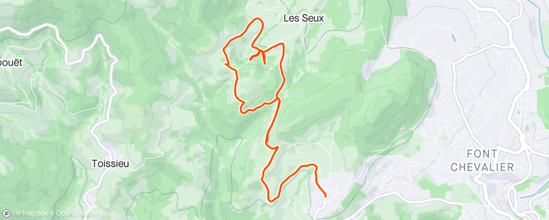 Map of the activity, Sortie running avec ludo et les chiens