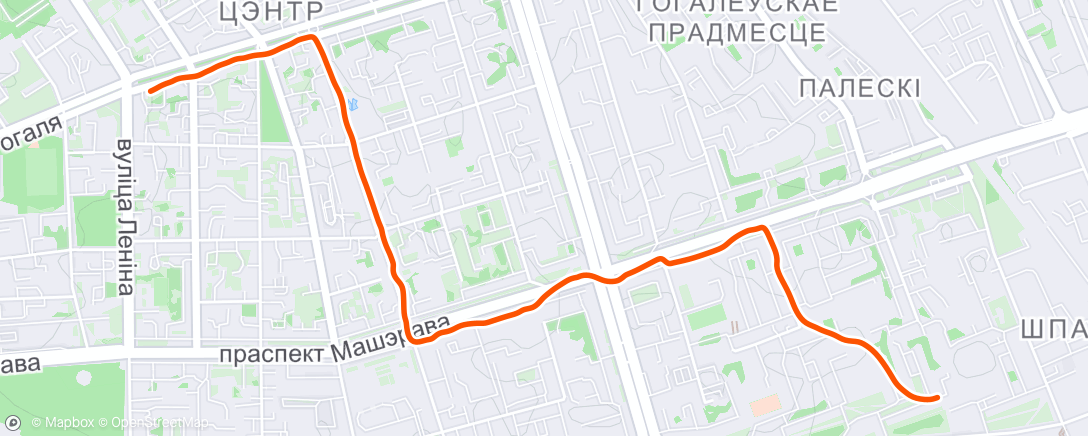 Map of the activity, Утренняя прогулка