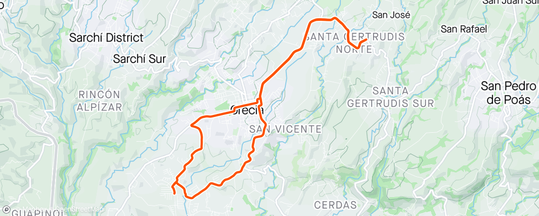 「Vuelta ciclística a la hora del almuerzo」活動的地圖