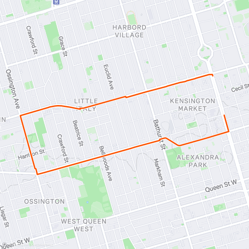 Bond Ossington | 4.6 km Road Running Route on Strava